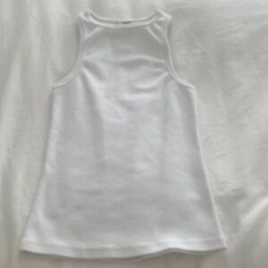 Agolde White Sleeveless Rib Tank Top